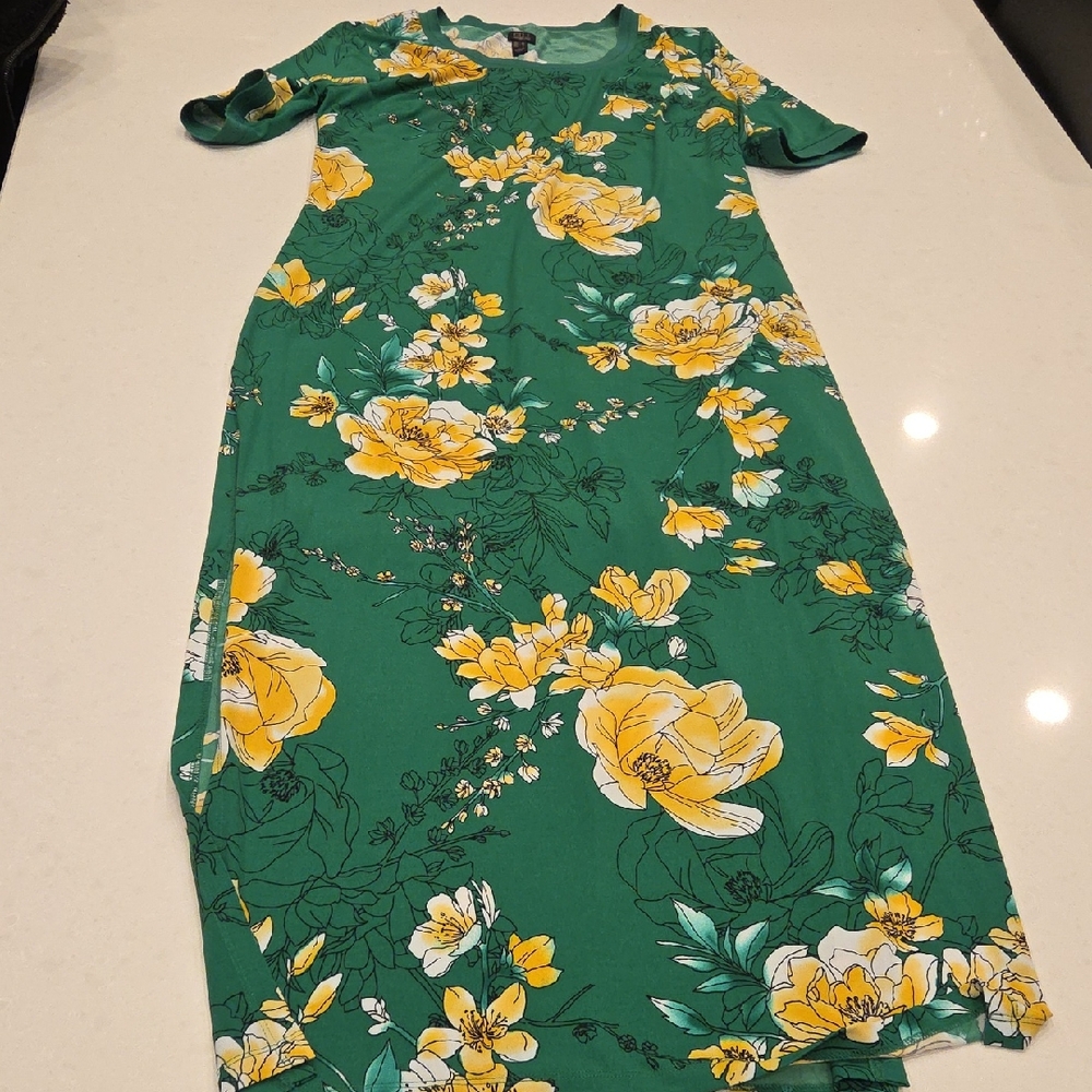 G.I.L.I. Green and Yellow Floral Dress